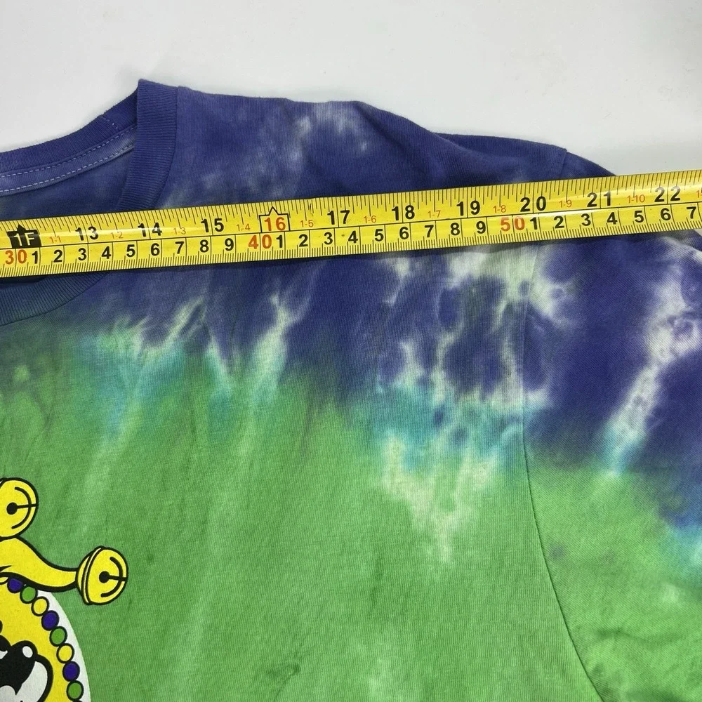Buc-ee's Peace Love Mardi Gras T Shirt XL Tie Dye Blue Green Yellow New Orleans - Picture 9 of 12
